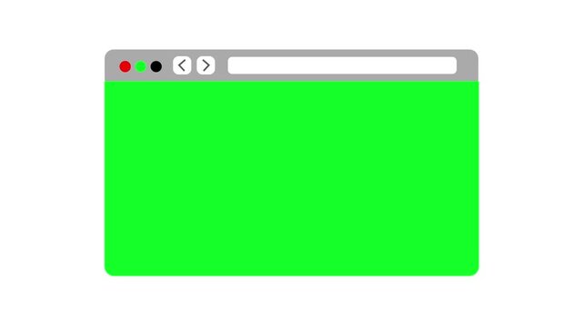  green empty browser window with empty search bar appearing on screen. Black background. Blank browser window appearing on computer or laptop screen.
