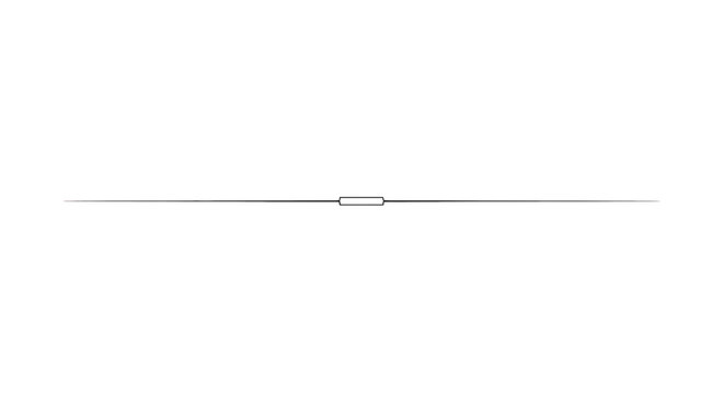 Simple black horizontal line divider with a rectangular center element