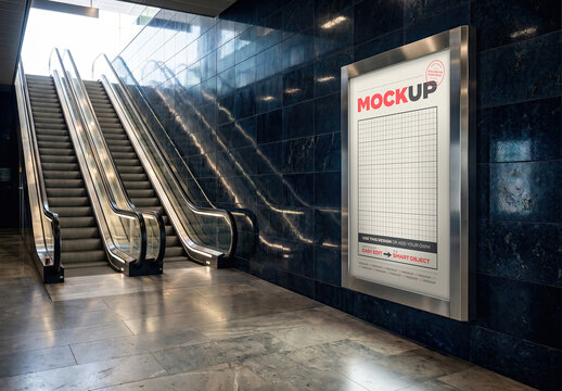 Vertical Sign with Electric Stairs Exit