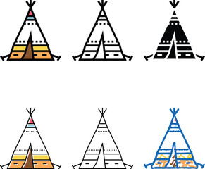 tipi tepee boho color icon vector. tipi tepee types boho sign. isolated symbol © vectorwin