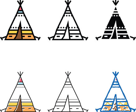 tipi tepee boho color icon vector. tipi tepee types boho sign. isolated symbol
