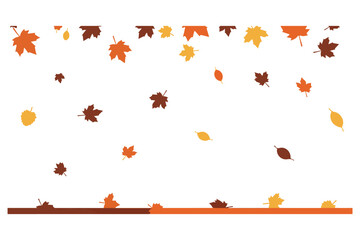 Colorful autumn leaves falling from tree in vibrant orange and brown hues © PIXJS
