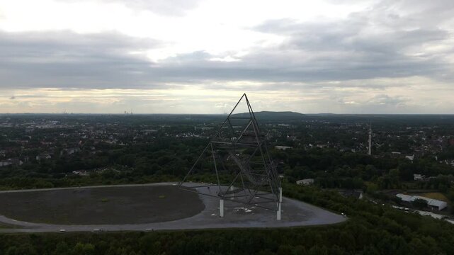 Bottrop Tetraeder Silhouette Aerial Against a Cloudy Sky Germany