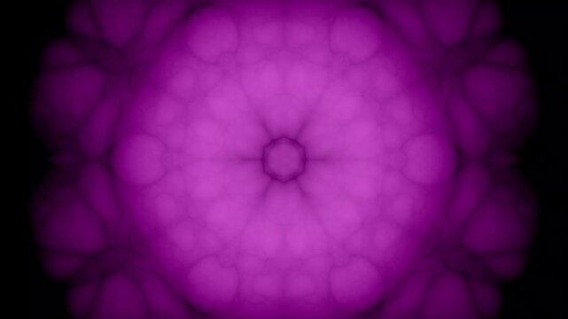 Abstract purple kaleidoscope fractal pattern animation. abstract purple background.
