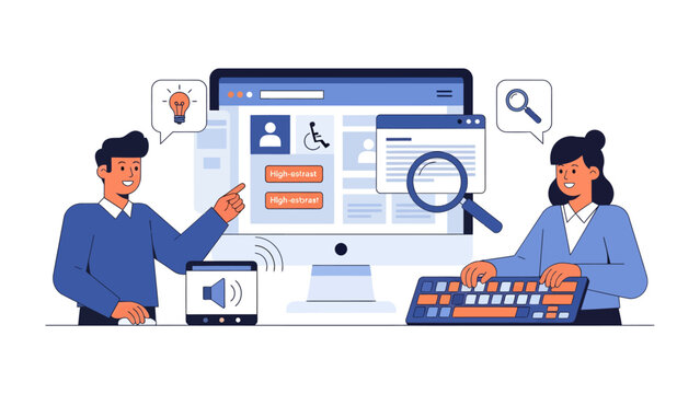 Digital Inclusion and Accessibility: Illustrating a user-friendly interface with accessibility features, showcasing technology's role in ensuring digital inclusivity for everyone.