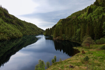 Fototapeta premium Calm lake in western Norway