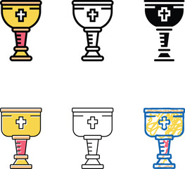Obraz premium series wine christianity cup color icon vector. wine christianity cup sign. isolated symbol