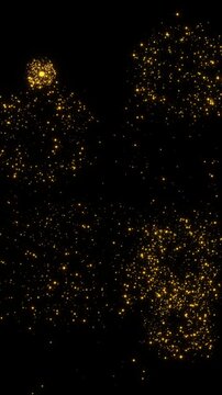 fireworks golden explosion alpha channel animation,new year and christmas sale and birthday party celebration shiny ang glowing bursts overlay vertical social media motion design element