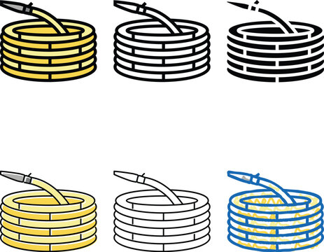 garden hose variants color icon vector. garden hose sign. isolated symbol