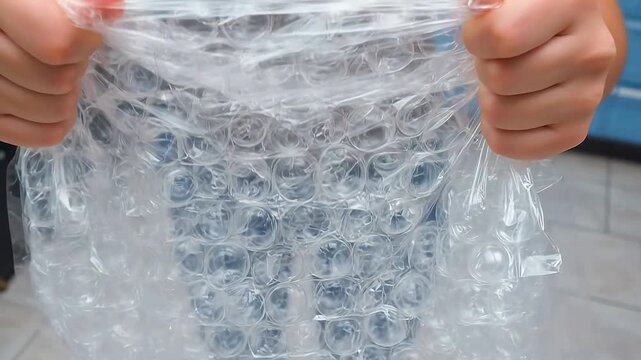 Popping Bubble Wrap in Slow Motion
