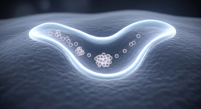 Cell membrane invagination containing vesicles