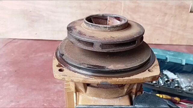 Technician Placing A New Rubber O-Ring Seal Into The Groove Of A Water Pump Casing To Prevent Leaks