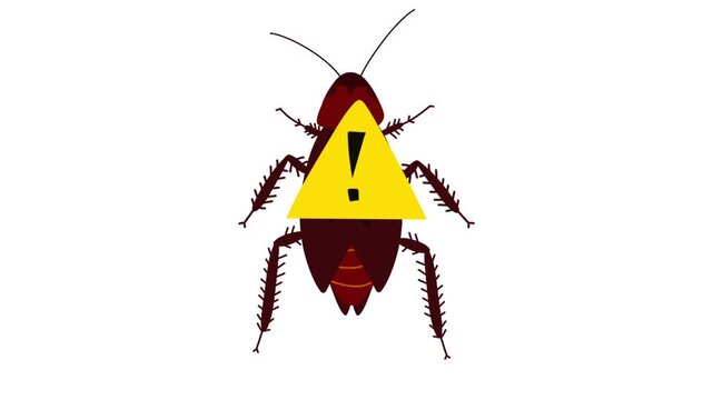 Animated Cockroach Pest Warning Illustration