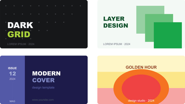 Dark grid with dots and text lorem ipsum 2024 modern design template.