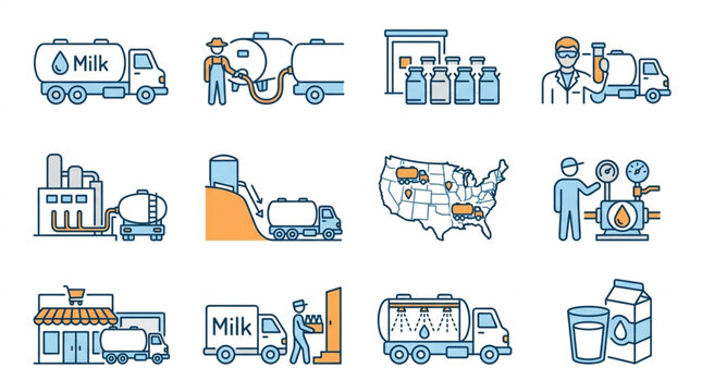 Milk Production and Distribution Process Infographic
