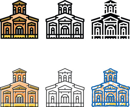 church byzantine color multistyle icon vector. church byzantine sign. isolated symbol
