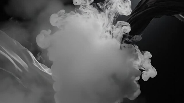 Black and white smoke rising dramatically.