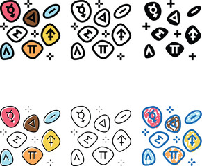 stones boho color icon vector. stones boho looks sign. isolated symbol © vectorwin