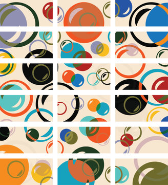 Colorful Abstract Circles Pattern with Various Sizes.