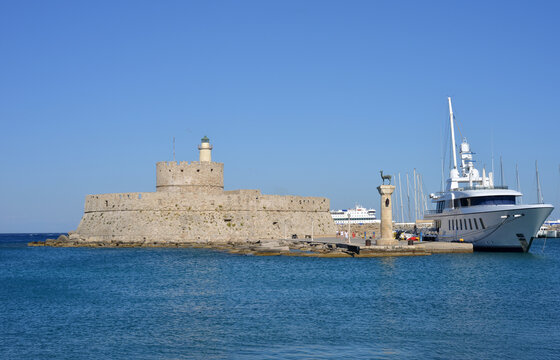 Rhodes, Greece, Harbour and Fortress St Nicolas
