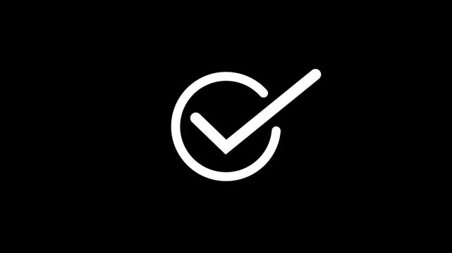 tick mark icon with circle loading animated, that symbolizes approval, success, or task completion, websites.