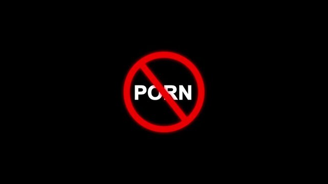 No Porn Prohibited sign of Porn Adult Contents Warning Sign . 18 Plus Mature Contents Explicit contents Symbol No porn Shadow style icon.