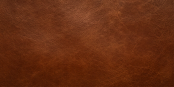 A textured close-up reveals the rich, brown grain of full-grain leather, showcasing its natural imperfections and rustic charm.