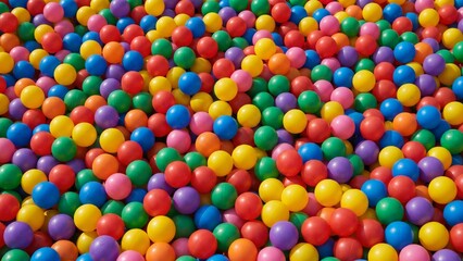 Obraz premium Vibrant Multi Colored Plastic Balls in a Large Indoor Playground Activity Pit
