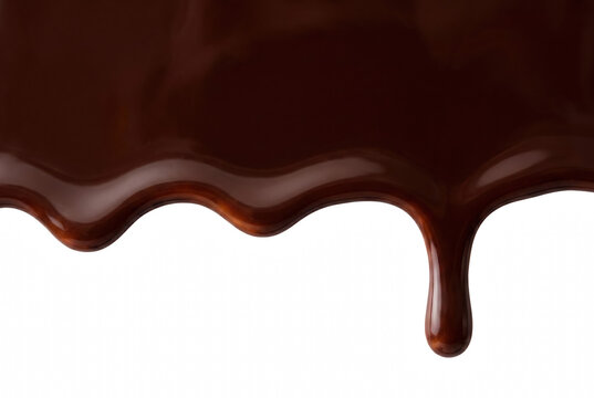 Rich Melted Dark Chocolate Flowing Down
