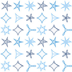 Obraz premium Seamless Hypocycloid Spirograph Pattern White Blue