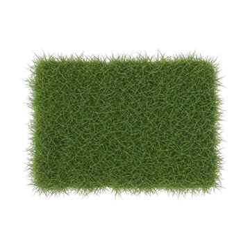 Green artificial grass mat on the ground