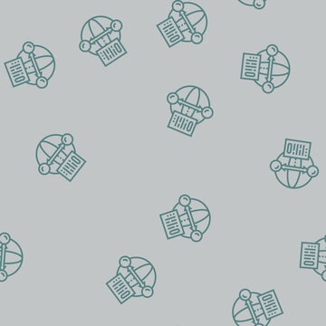 qubit measurement quantum computer vector line seamless pattern qubit measurement quantum computer sign illustration
