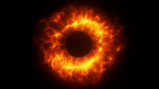 Fiery ring animation: dynamic energy loop in motion