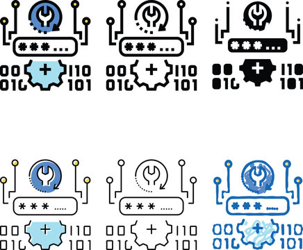 password range recovery color icon vector. password recovery sign. isolated symbol