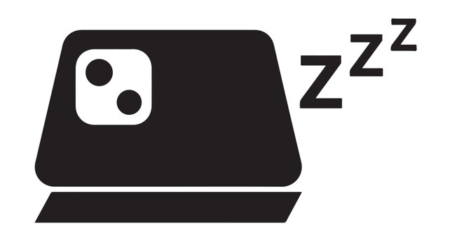 Computer device displayed with a sleep icon indicates the system is currently in power save mode.