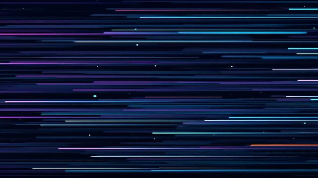 Abstract depiction of horizontal lines with varied widths and colors on a dark background