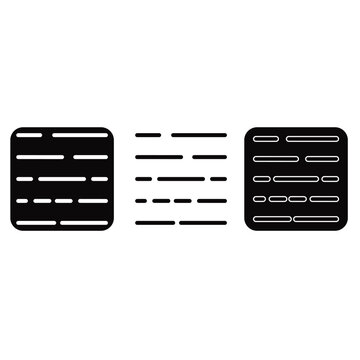 Minimalist Text Layout Icons Set - Paragraph Alignment and Content Structure Vector Collection