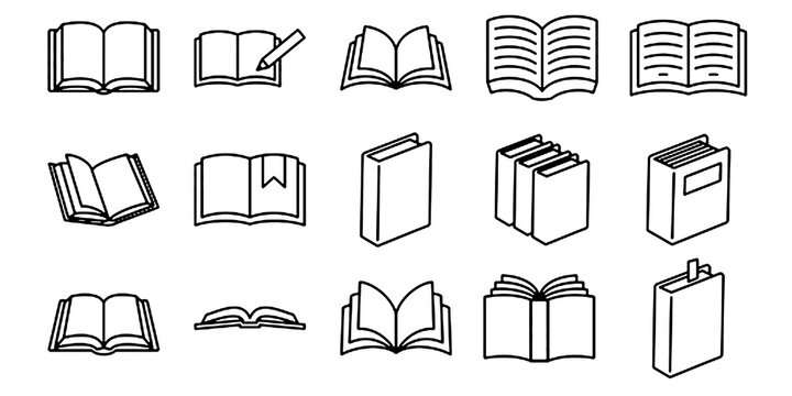 Book Study Education Library Textbook and Publication Icon Vector Illustration Editable with Transparent Background