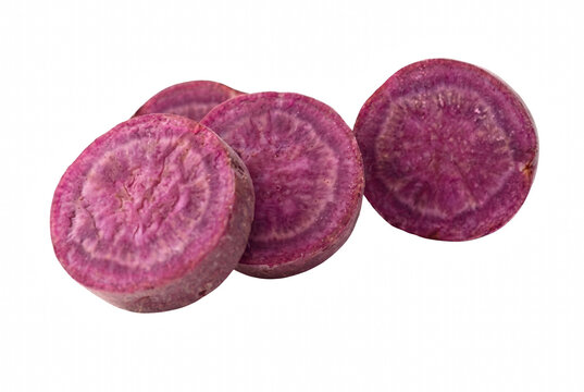 Fresh Slices of Vibrant Purple Sweet Potato