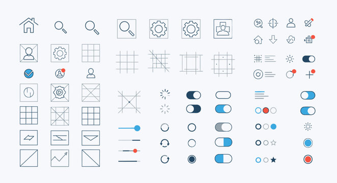 Collection of various interface icons and symbols.