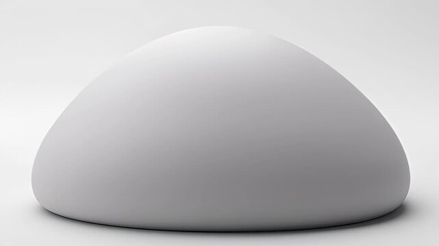 Abstract White Form Morphing from Rectangular Block to Smooth Spherical Dome