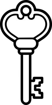 Vintage Skeleton Key Icon - Antique Access Symbol