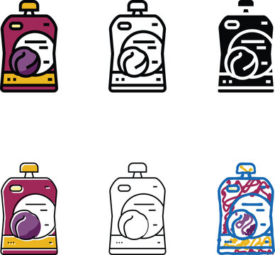 puree plum color icon vector. puree plum sign. isolated symbol modern