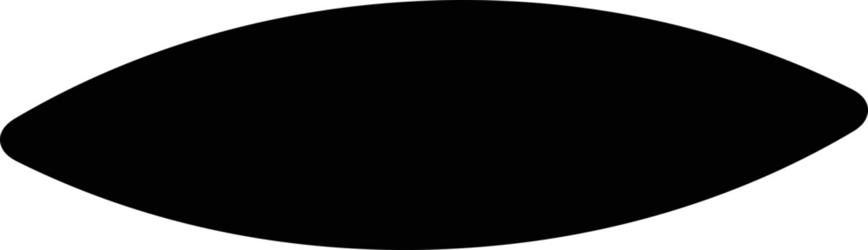 Minimalist black oval shape on white background, graphic element
