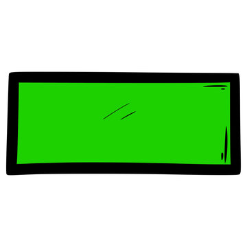 green rectangle shape illustration hand drawn isolated vector