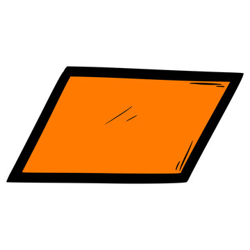 colored rhombus shape illustration hand drawn isolated vector
