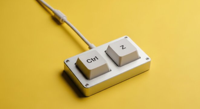 Ctrl z undo shortcut macro pad on yellow background