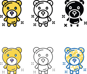 bear character balloon color icon vector. bear variety character balloon sign. isolated symbol © vectorwin