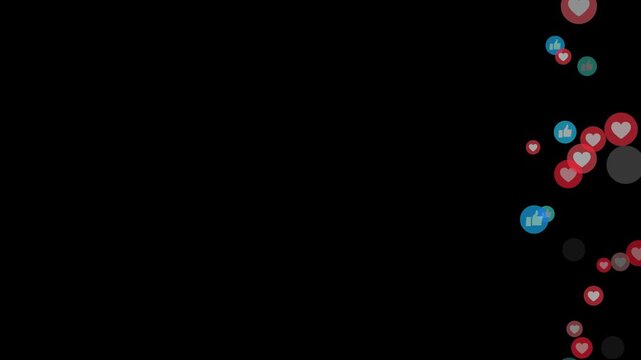 Emoji social media element, Live streaming style animated icon.Social Media Live Style Emoji With black Screen Chroma Key 4k Loop Video. Live Streaming Style Particales Icon.Floating animation.