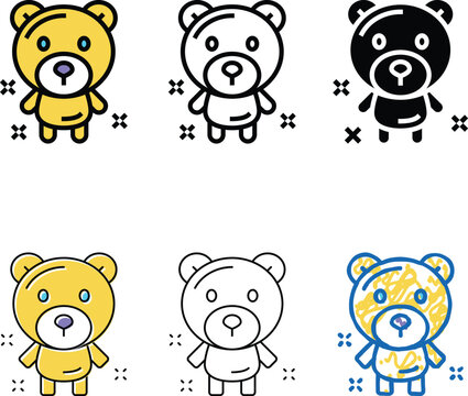 bear character balloon color icon vector. bear variety character balloon sign. isolated symbol